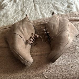 Dv from Target tan neutral wedge heeled ankle boot. 8.5W